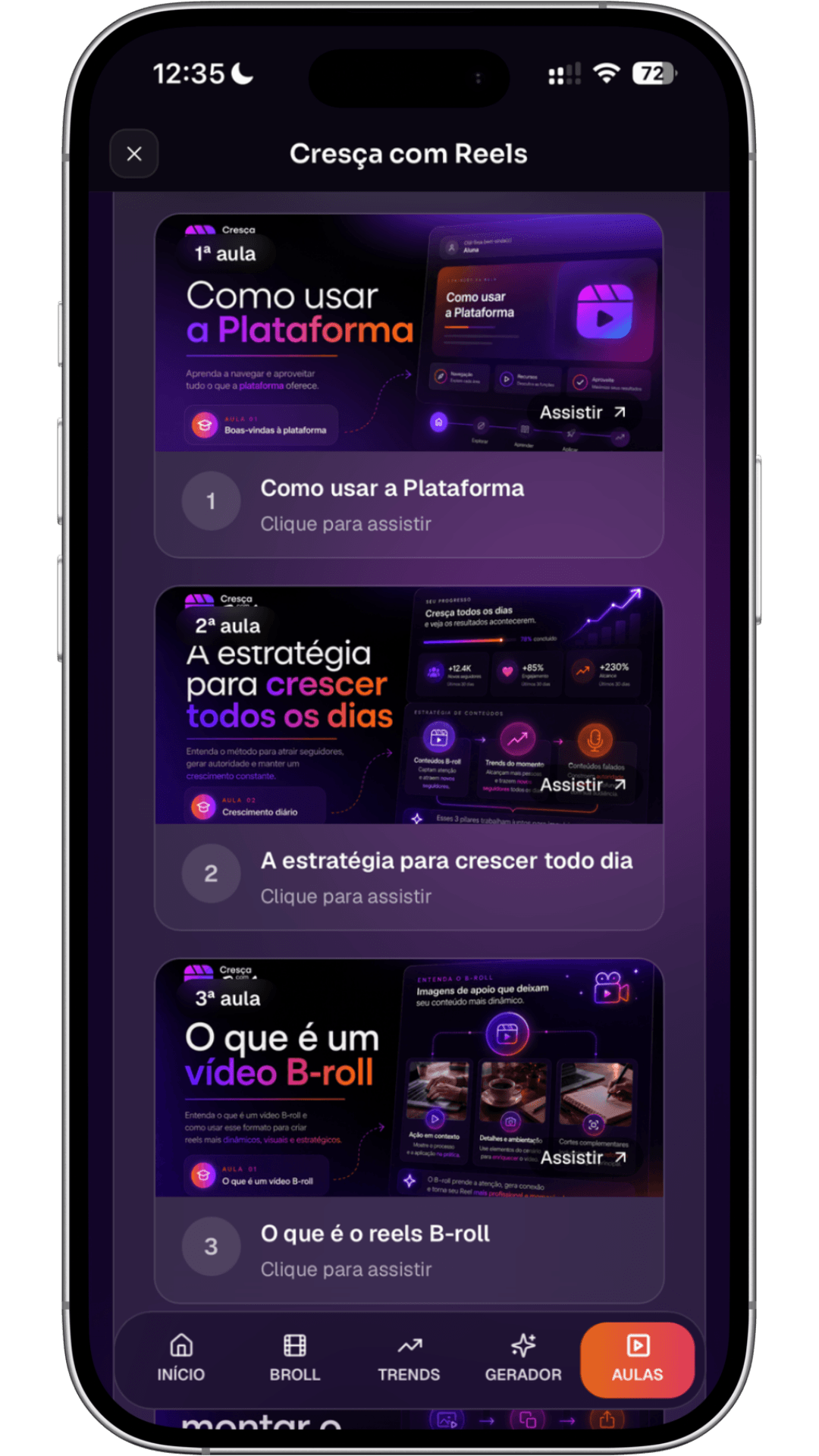 Aulas rápidas em trilhas