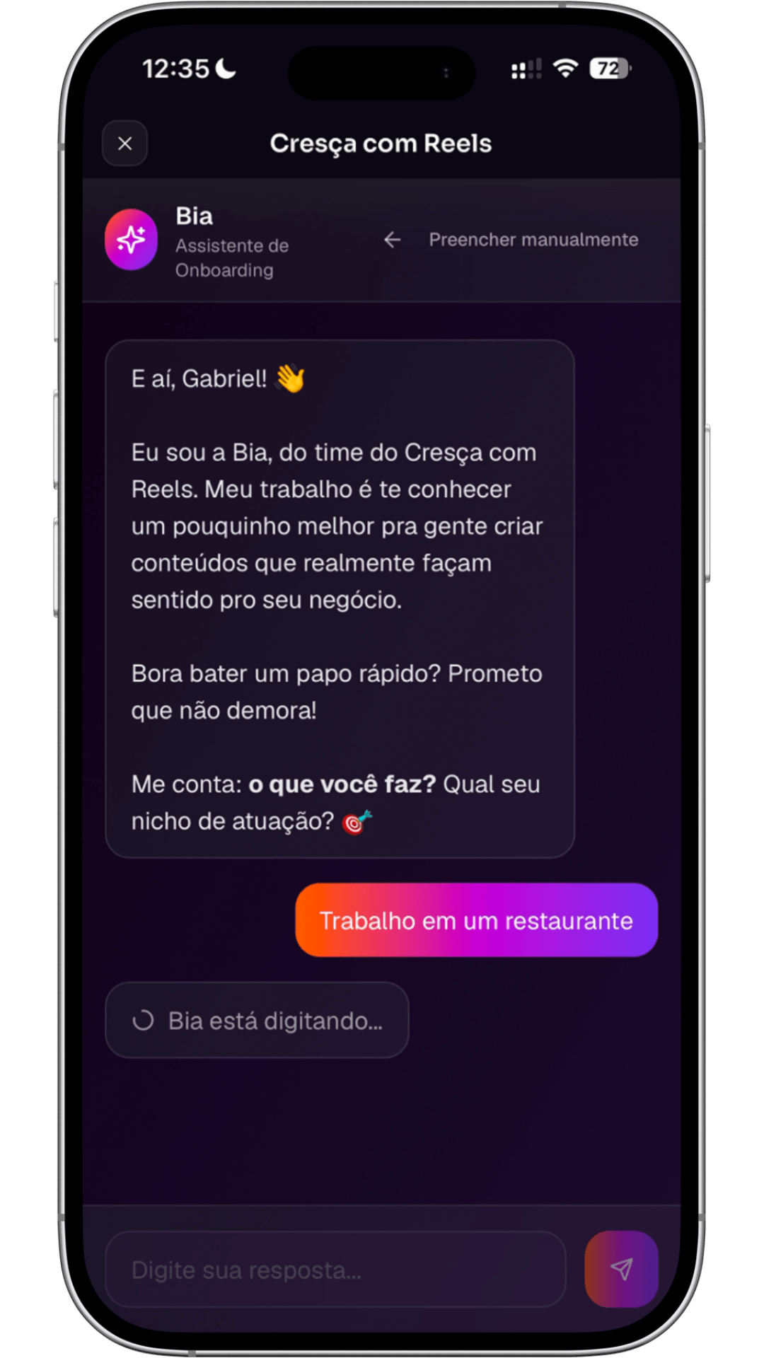 Conversa com a assistente BIA