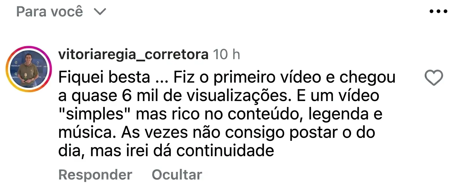 Depoimento de aluna